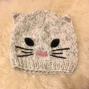 White and Gray Cat Beanie